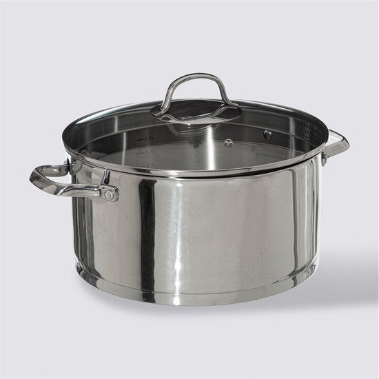Pan met deksel rvs 24 cm zilver zilver