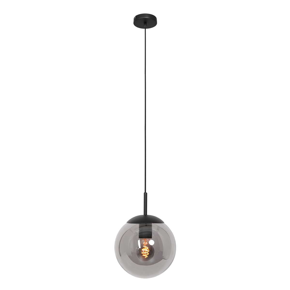 Steinhauer - hanglamp - Bollique - zwart - glas metaal - Ø 30cm - E27 - 3498ZW