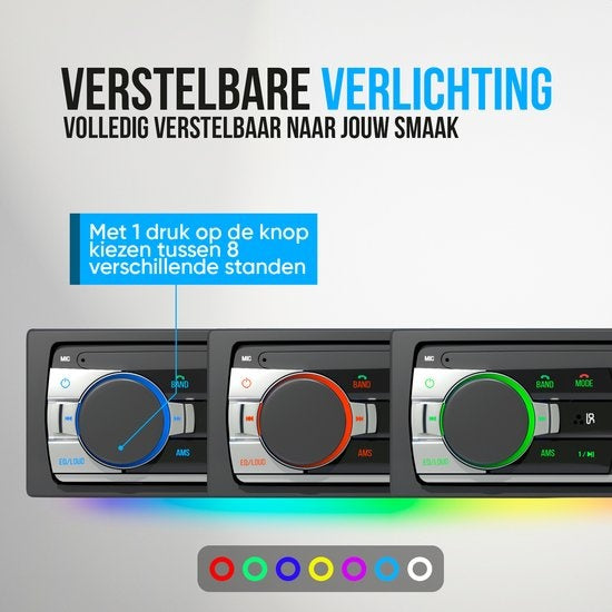 Strex autoradio met Bluetooth voor alle voertuigen USB, AUX en handsfreeset zwart