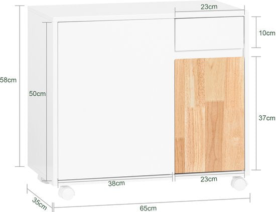 SoBuy ASK04-WN Printertafel - Witte Printerkast van Houtcomposiet