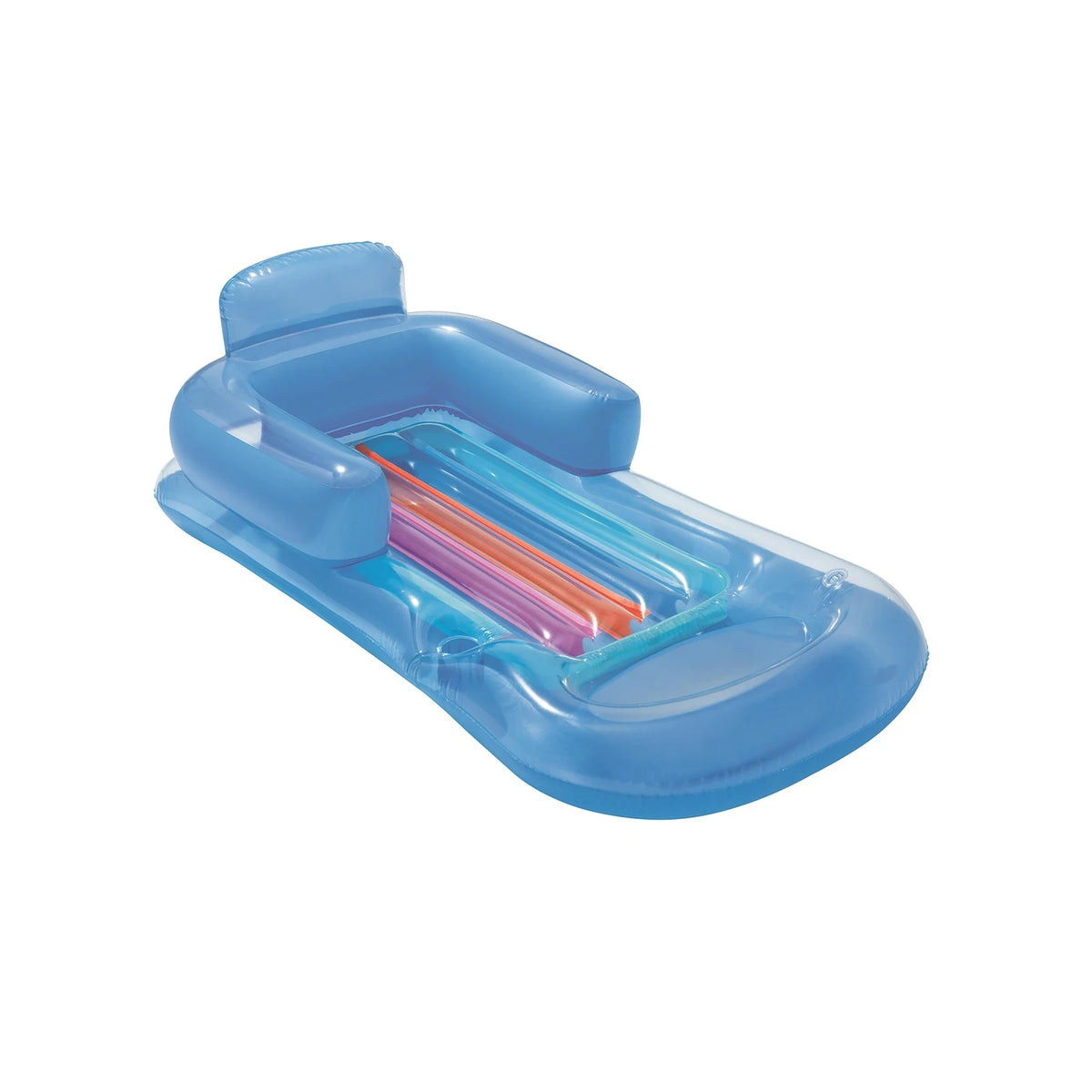Bestway Summer Colors Opblaasbare Zwembadligstoel - 150 x 77 cm - Met Rugleuning en Bekerhouder - Groenblauw