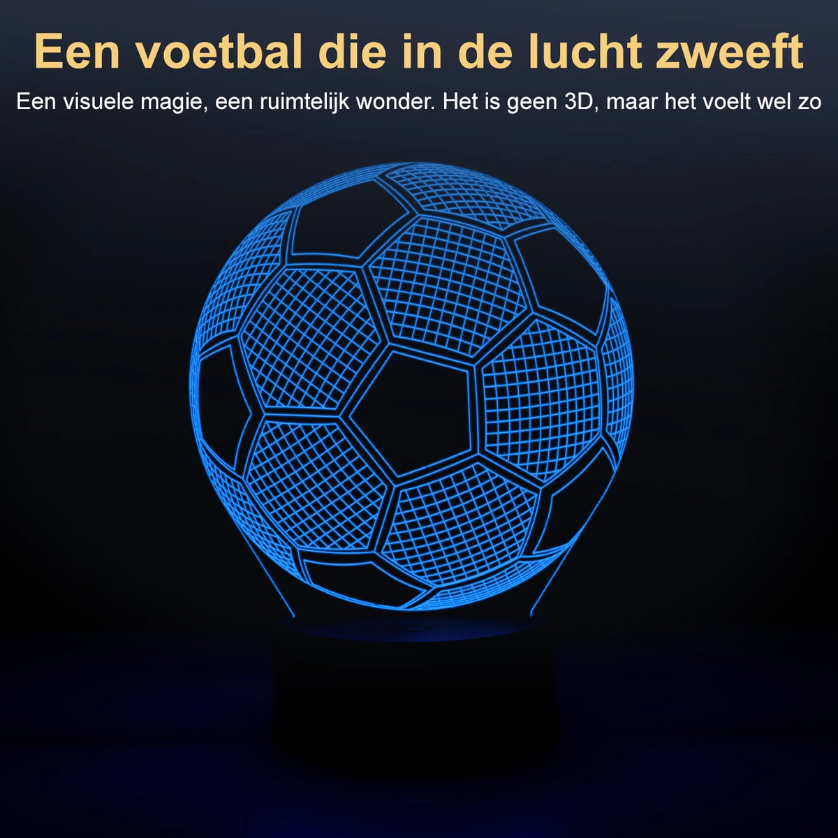 VIVREAL 3D LED Voetbal Nachtlampje - 15 x 17,5 cm - 16 Kleuren, Afstandsbediening, Touch