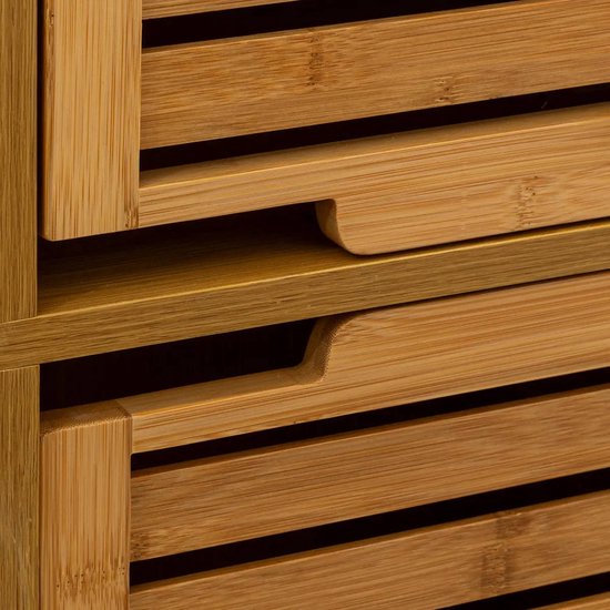 5Five Kolomkast - hoog - 34 x 24 x 170 cm - bamboe - bruin - badkamerkast - badkamer meubel