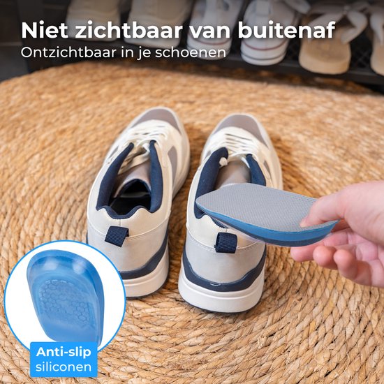 Nuvance Inlegzolen - 1.5cm Hakverhoger - Hielbeschermers - 2 Stuks - Maat 36-40 - Heren & Dames - Hielzooltjes - Blauw