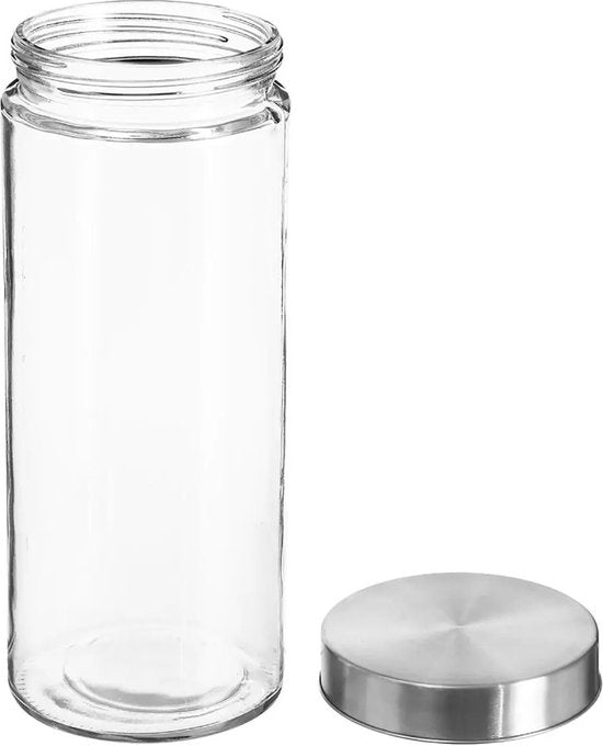 Secret de Gourmet Voorraadbus/voorraadpot - 2L - glas - RVS deksel - 750 ml - met luchtdichte deksel