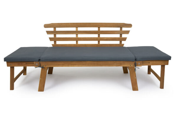 Lifa Garden Tuinbank met Ligfunctie - Incl kussens - 2-Persoons - Max. 220 kg - 130 x 68 x 78 cm - Antraciet