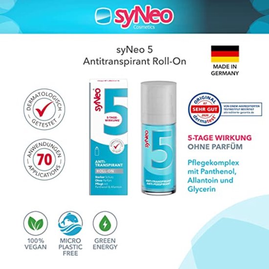 syNeo 5 - Deodorant Anti-transpirant Roller - 50 ml - Overmatig zweten