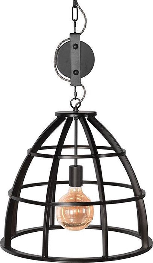 LABEL51 - Hanglamp Fuse - Staal - Zwart - Industrieel - 47x47x42 cm