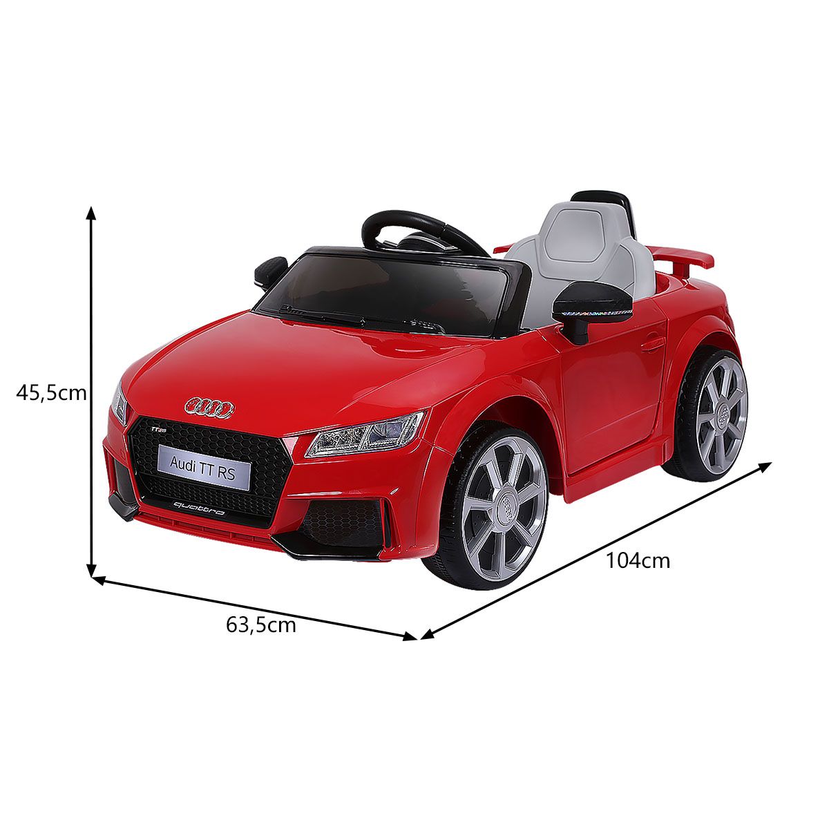 Coast Elektrische Kinderauto - 2 motoren - afstandsbediening en muziek - rood 104 x 63,5 x 45,5 cm