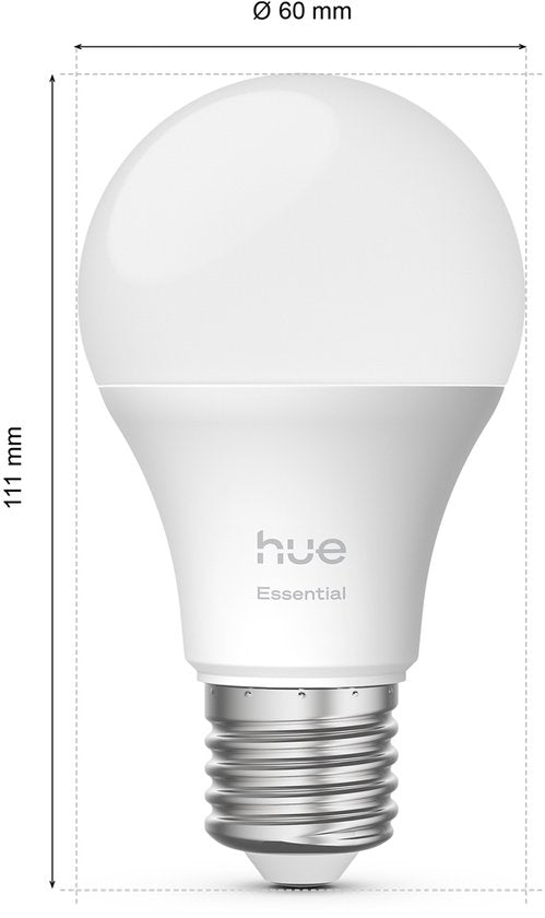 Philips Hue Essential LED lamp - E27 fitting - bevat 3 lampen - aanpasbaar wit en gekleurd licht - standaard lampvorm - slimme verlichting