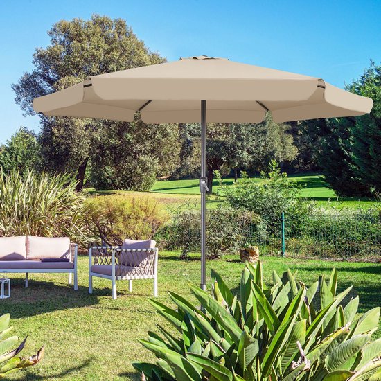 Kingsleeve Parasol - met Draaimechanisme - Taupe Ø 330cm