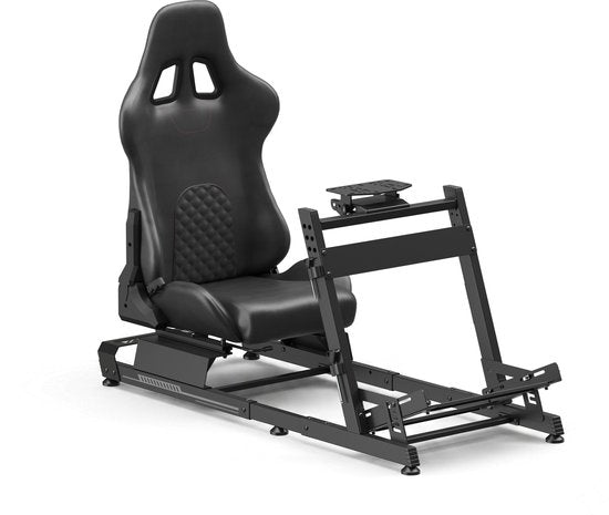 VDD Gaming Op Sim Racing Cockpit – Zwart op Zwart - Aluminium