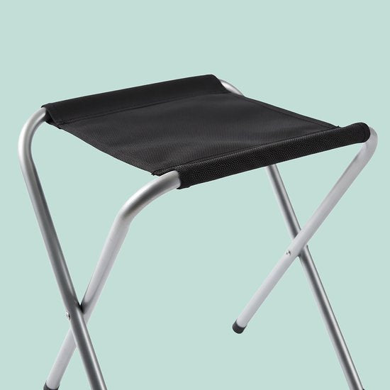 Campingtafel - met 4 stoeltjes - inklapbaar - verstelbaar - zwart