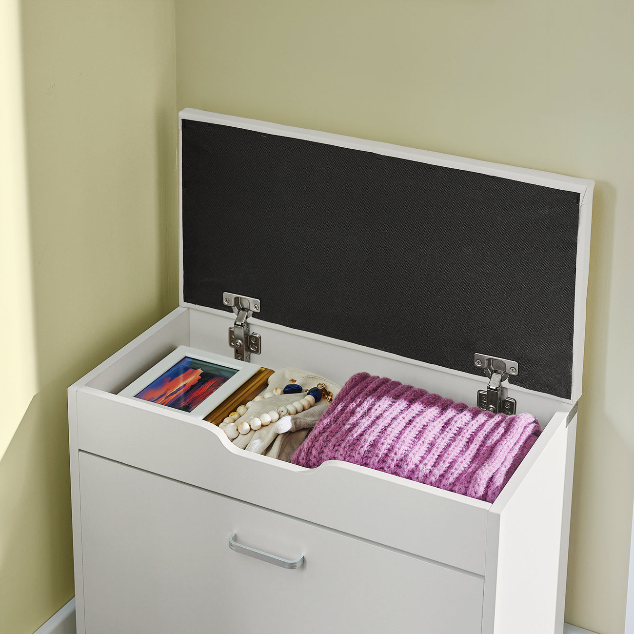 SoBuy Schoenenkast met Zitvlak en Opberglade - 60 x 30 50 cm - Wit