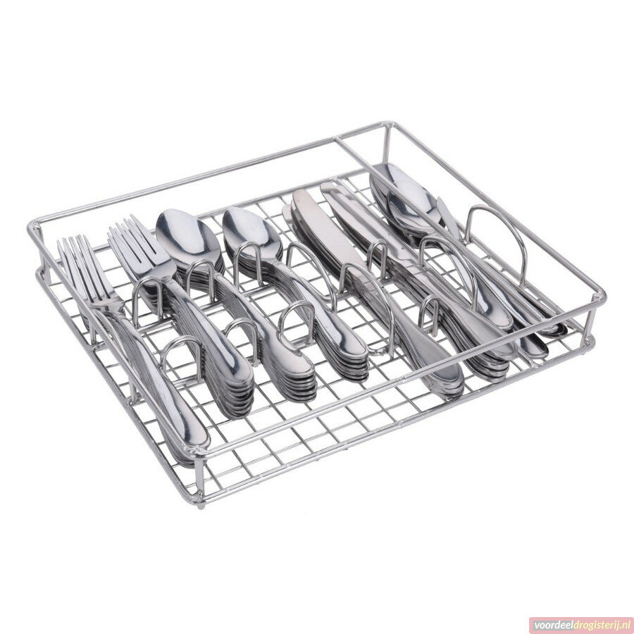 Bestekset 45dlg - RVS - met metalen Tray