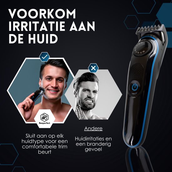5-in-1 Baardtrimmer Mannen - 5 Verwisselbare Opzetstukken - Trimmer Baard en Lichaam - Bodygroomer - Neus en Oortrimmer