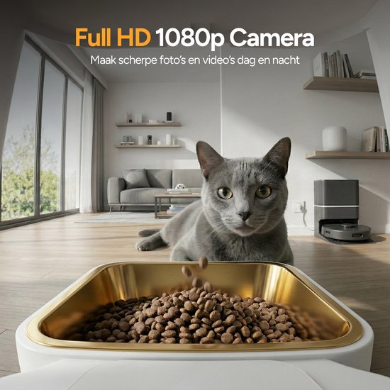 Viervoeter Feed Pro - Automatische Voerbak 6L - Kat en Hond - Voerautomaat met App - Wit