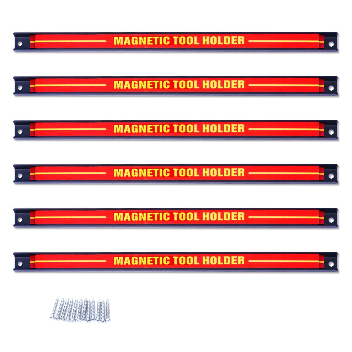 Coast Magnetische Wand Gereedschapshouder - 6 stuks - 46 cm Rood en Zwart