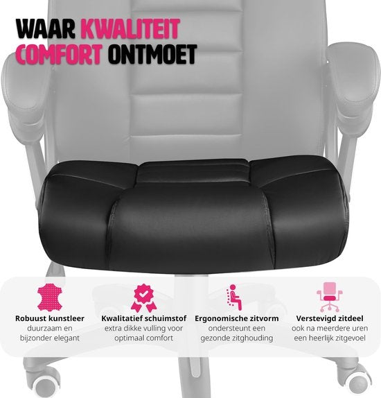 tectake® - Luxe design Bureaustoel directie kantoorstoel directiestoel - Zwart