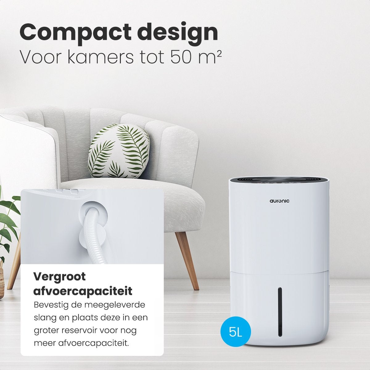 Auronic Luchtontvochtiger en Luchtreiniger 25L - Wit