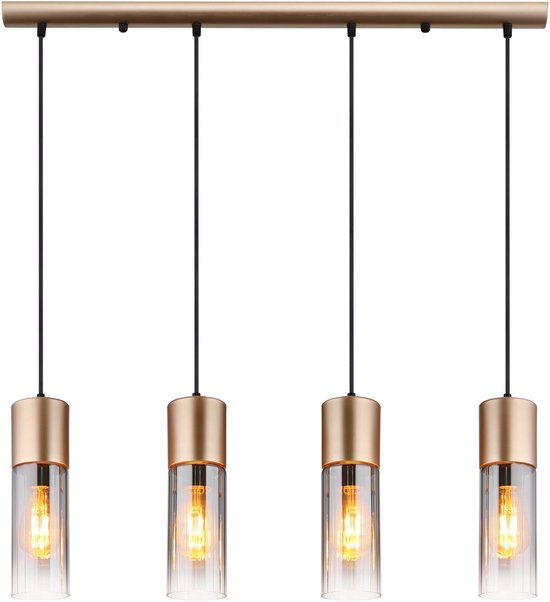 Globo - hanglamp - ANNIKA - bruin - glas - grote eettafellamp - E27 - 21000-4HCA