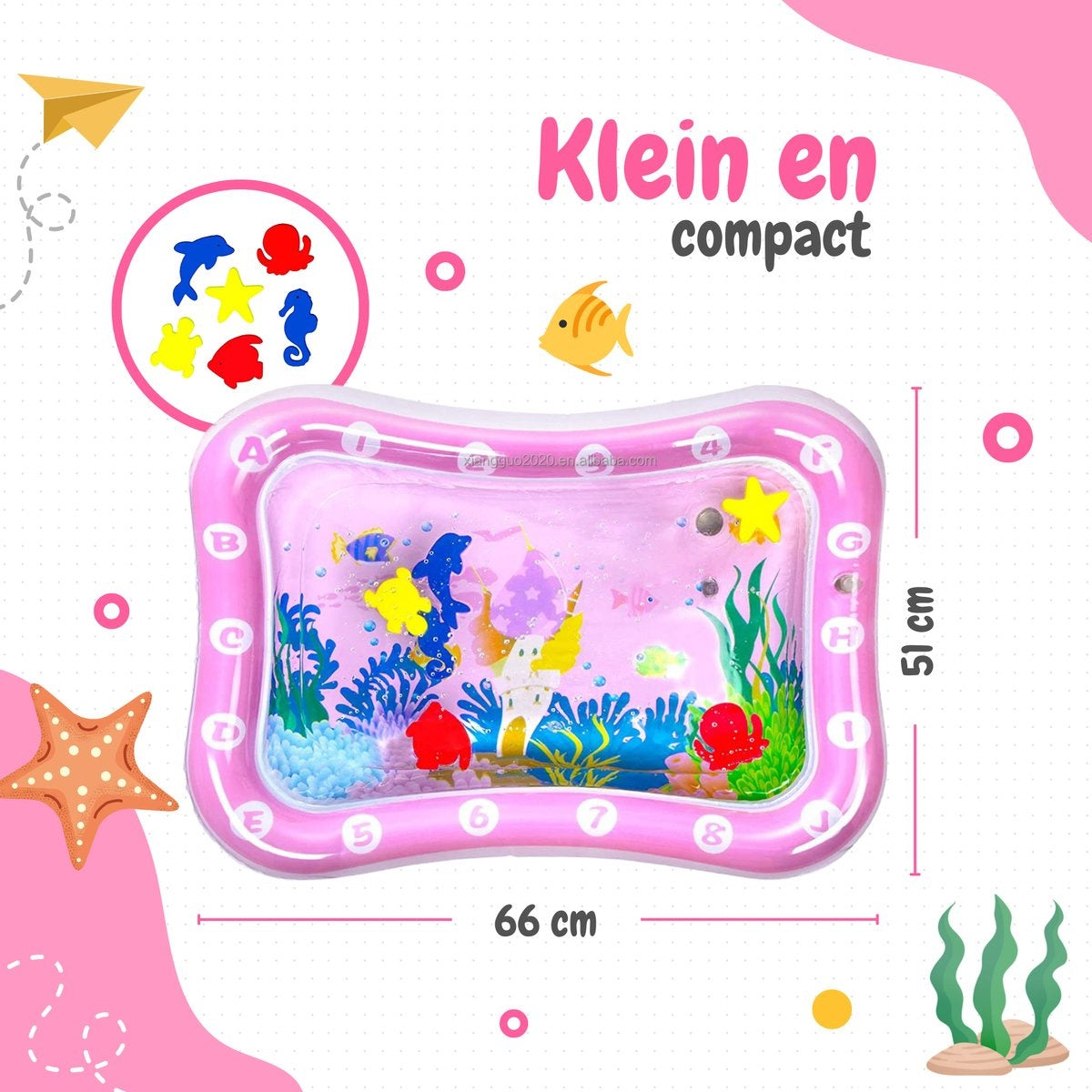 AyeKids Waterspeelmat - Watermat - Speelkleed - Opblaasbaar - Watermat Baby - Roze