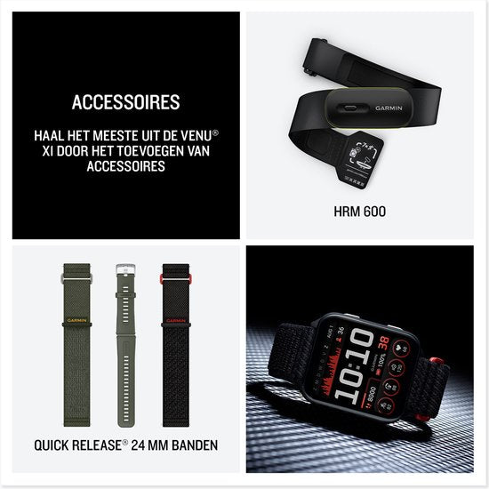 Garmin 010-02980-03 Venu X1 AMOLED Titanium Achterkant - Smartwatch