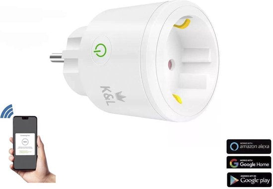K&L Smart Plug – Tijdsschakelaar – Google Home, Amazon Alexa en IFTTT compatible – Slimme Stekker