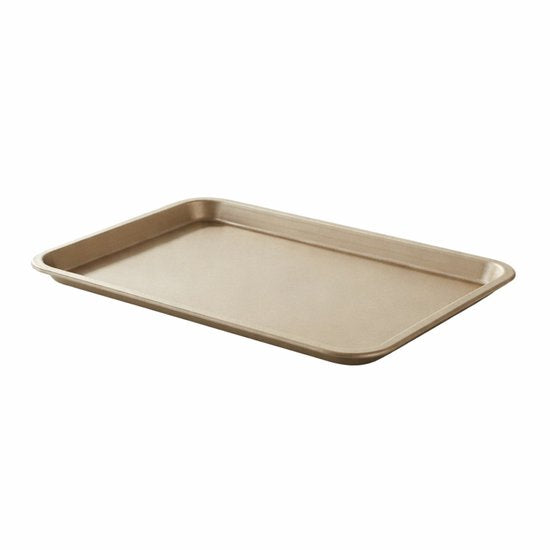 alpina Bakplaat 35x24 cm - Antiaanbaklaag voor Eenvoudig Losmaken van Gebak - Ideaal voor Koekjes, Gebak en Ovenschotels - Makkelijk te Reinigen - Rechthoekige Vorm - Kleur Goud