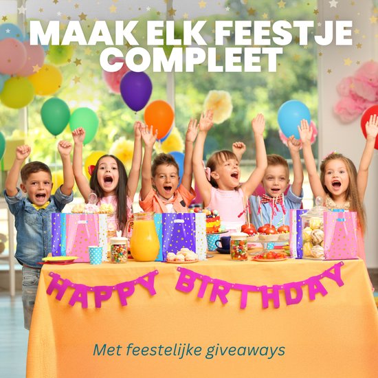 Feestio Uitdeelzakjes 100 Stuks - Snoepzakjes - Traktatie Zakjes Kinderfeestje - Cadeauzakjes Cadeautasjes