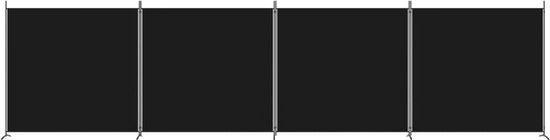 vidaXL - Kamerscherm - met - 4 - panelen - 698x180 - cm - stof - zwart