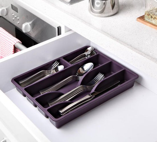 AVOID® Bestekbak Klein – Compacte Besteklade Organizer – Bestekbak voor Keukenlade – Kunststof Bestekhouder – 31x26 cm – Grijs