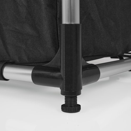 Tristar Campingkast Inklapbaar – Aluminium Frame – 3 Lagen – Verstelbare Poten – Zijvakken – Inclusief Draagtas – Zwart - CU-0809