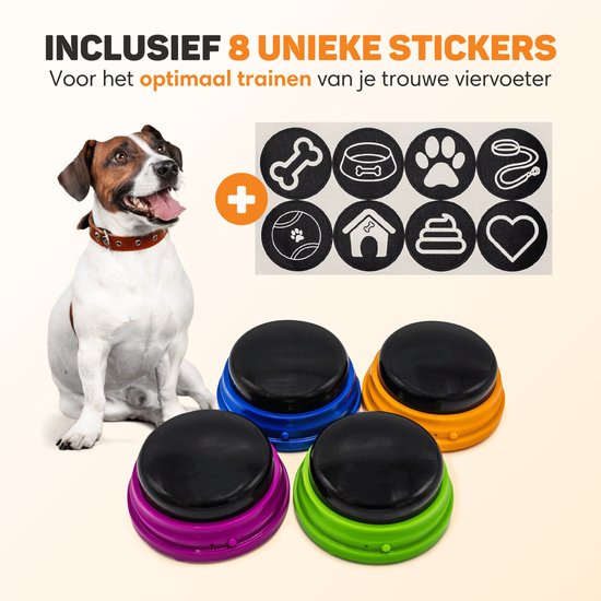 Vulpes Goods® Pets - PRO Praatknop voor Honden - Dogbuttons - Laat uw Huisdier spreken - Hondenspeelgoed - Honden training - Incl. Trainingsstickers