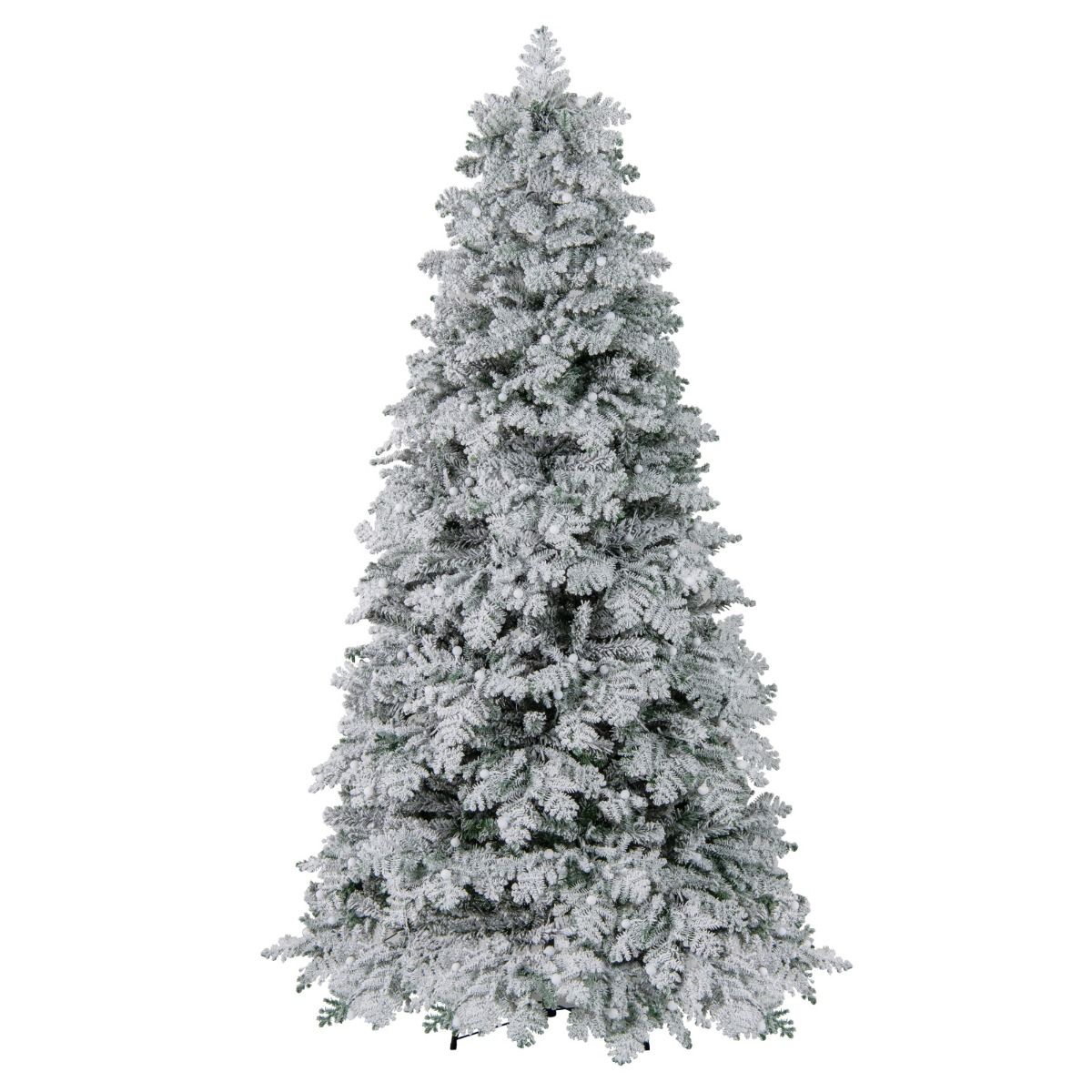 Coast Kunstkerstboom - besneeuwd - met LED-verlichting - 210 cm - groen en wit