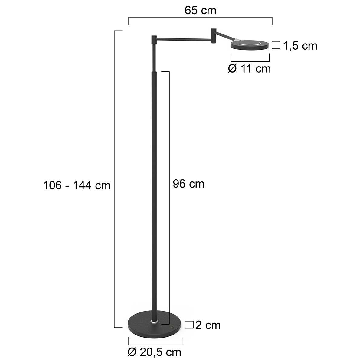 Steinhauer vloerlamp Soleil - zwart - luminium - 3515ZW