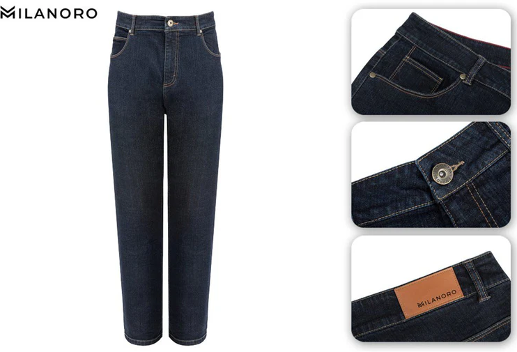 Milanoro - Stijlvolle jeansbroek voor heren - Zwart - Maat 34 - 30 (WxL)