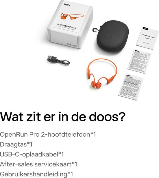 Shokz OpenRun Pro 2 - Bone Conduction - Sporthoofdtelefoon - Oranje