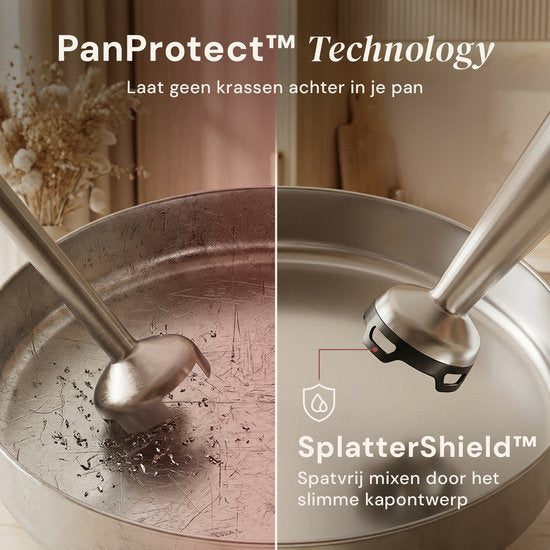 Staafmixer PRO 6-in-1 Set - 1100W - Titanium Messen - Gratis Spatel - Turbofunctie - Incl. Hakmolen, Garde, Melkopschuimer & Maatbeker - PFAS-vrij