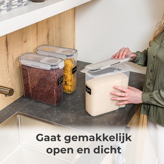 Stosh Voorraadpotten - Voorraadbussen - Luchtdicht - 4 Stuks - 4.0L - BPA-vrij - Kunststof