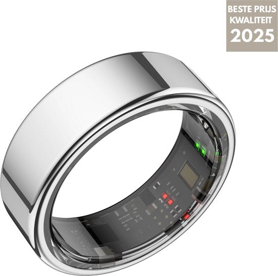 Focus® S1 Slimme Ring - Grijs - Maat 11 - Hartslag - Menstruatiecyclus - Slaapmonitor - Sportprestatie - Stappenteller - IP68 Waterdicht - O2 Meting - Dames - Heren - Oplaadcase - beschermring