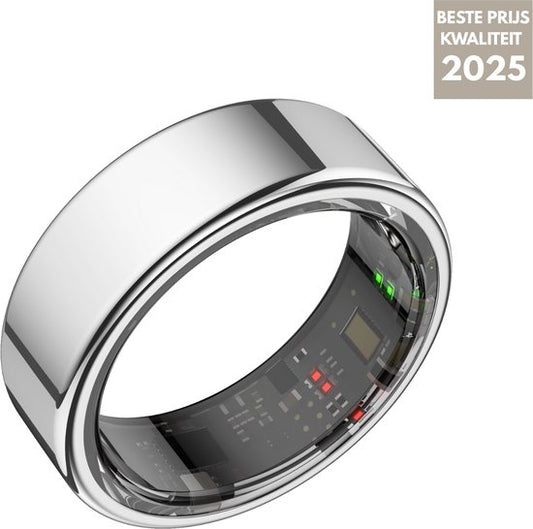 Focus® S1 Slimme Ring - Grijs - Maat 11 - Hartslag - Menstruatiecyclus - Slaapmonitor - Sportprestatie - Stappenteller - IP68 Waterdicht - O2 Meting - Dames - Heren - Oplaadcase - beschermring