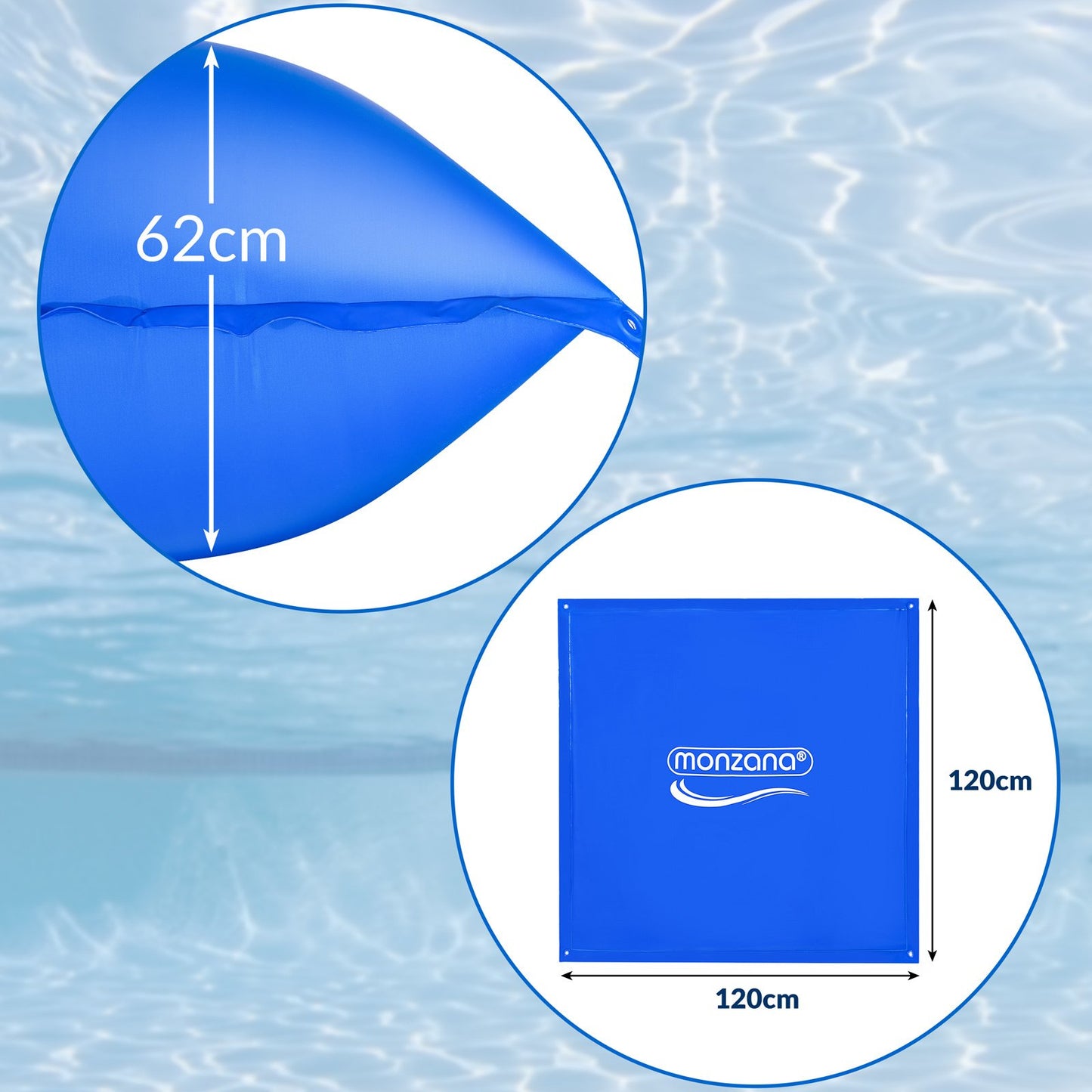 Monzana Zwembadkussen XL 6 stuks - Chloorbestendig PVC – Blauw