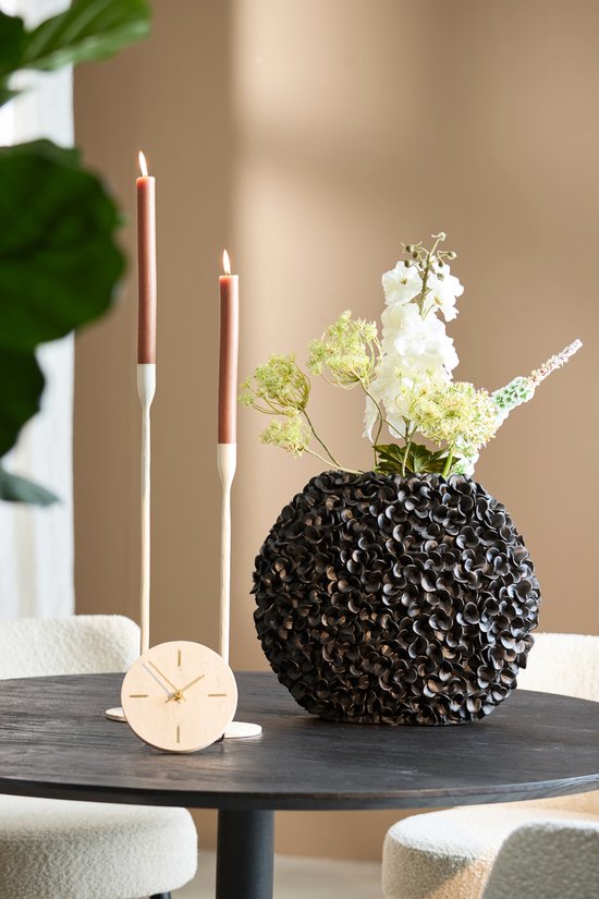 Light & Living Vaas Phylia - Zwart - 44x20.5x38.5cm - Kunststof - Modern - Bloemenvaas - Woondecoratie - Decoratieve vaas voor woonkamer of slaapkamer - Kerstcadeau - Cadeau voor hem - Cadeau voor haar - Kerstdecoratie