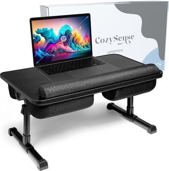 CozySense® Verstelbare Laptoptafel - Bedtafel - Banktafel - Laptopkussen - Schootkussen & Laptray - Schoottafel voor Laptop - Verstelbare Poten
