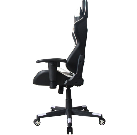 VDD HUKY1010_WITZWART Gamingstoel - Verstelbare Rugleuning 180° - 360° Draaibaar - 120-130 cm - Zwart/Wit