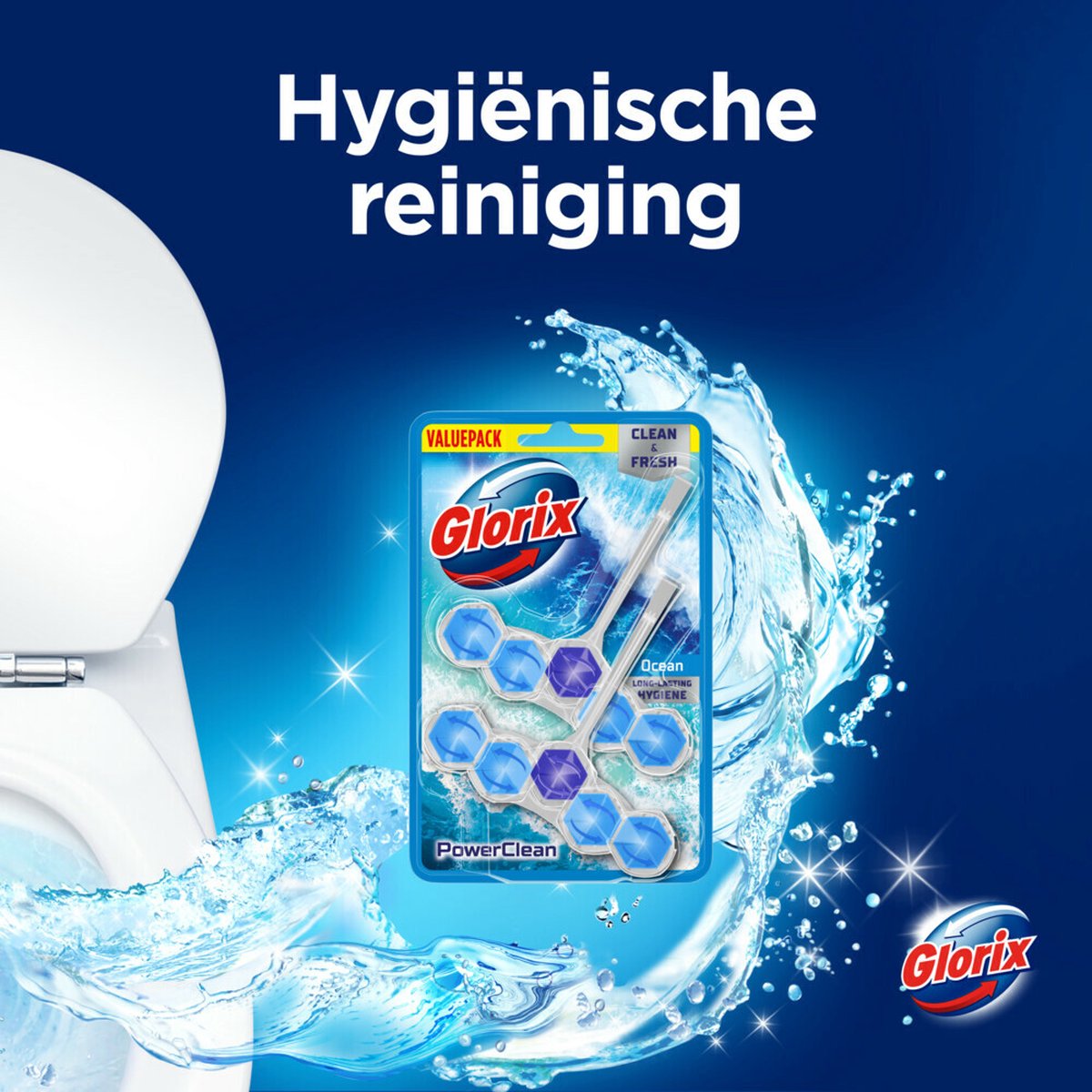Glorix Toiletblok Power Clean Ocean 2 Stuks