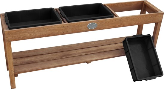 AXI Activiteiten Tafel in Donker Bruin met 3 Zwarte Bakken - Multi-inzetbare kindertafel voor diverse activiteiten
