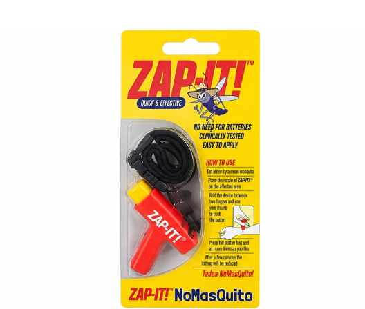 NoMasQuito Zap-It! Muggenbeet Verlichter - Piezo-elektrisch - Zonder Batterijen - Rood/Geel - 17 x 8 x 2,3 cm