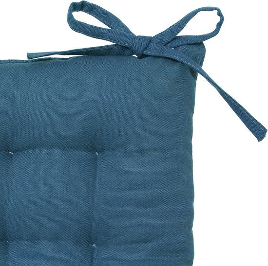 Atmosphera Tuintoelkussen - indigo blauw - katoen - 36 x 36 x 4 cm - zitkussen